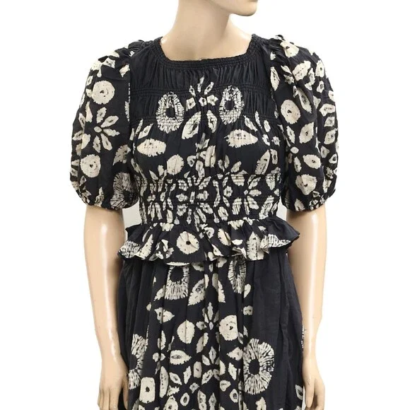 Sea New York Thea Midi Dress Smocked Tie Dye Printed Puff Sleeve XXS-00 280231 - Picture 10 of 13